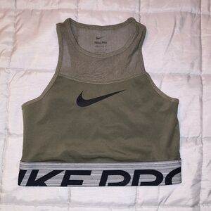 Nike Pro Olive Green Sports Bra